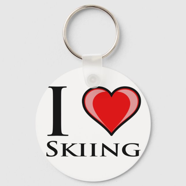 I Liebe Skifahren Schlüsselanhänger (Vorderseite)