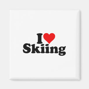 I Liebe Skifahren Skis Snowboarden Magnet