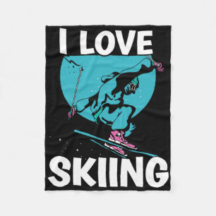 I Liebe Skifahrer Skifahren Skiwintersport Fleecedecke