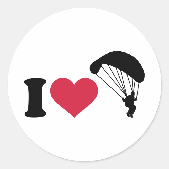 I Liebe Sky diving Runder Aufkleber (Vorderseite)