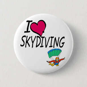 I Liebe Skydiving Button