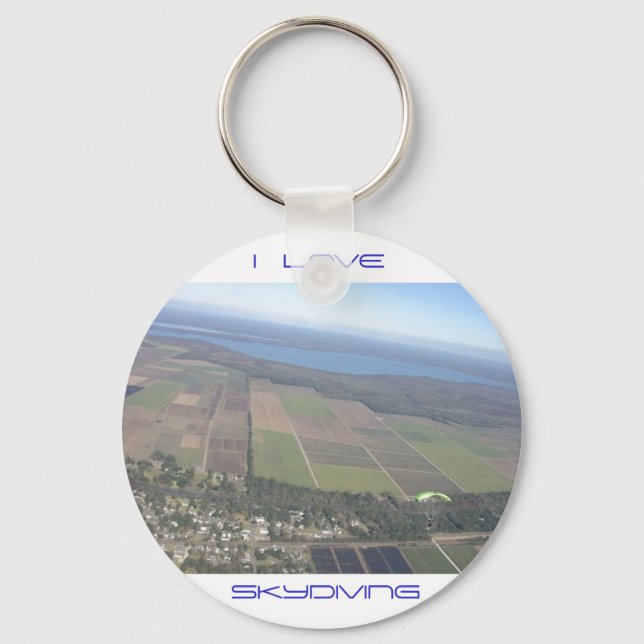 I Liebe Skydiving Keyring Schlüsselanhänger (Vorderseite)