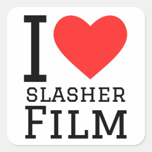 I Liebe Slasher Film Quadratischer Aufkleber