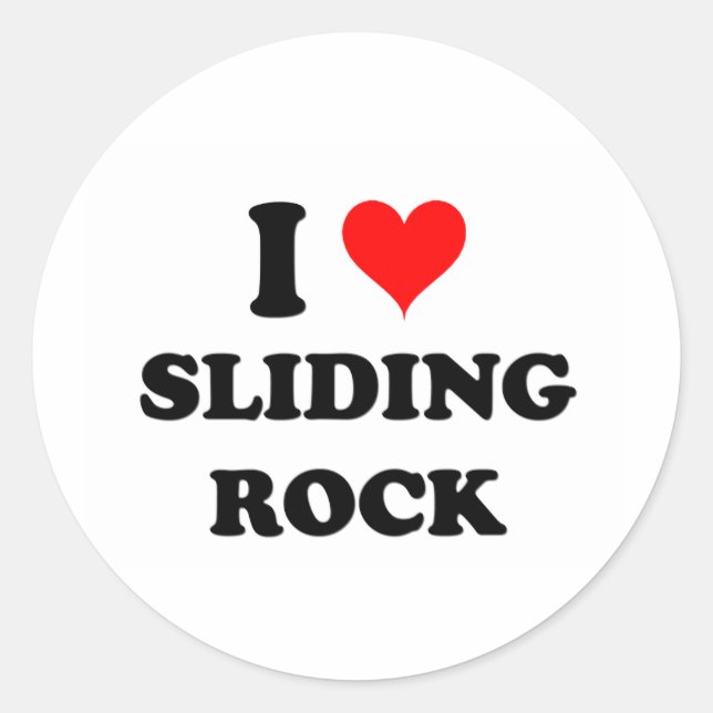 I Liebe Sliding Rock Samoa Runder Aufkleber (Vorderseite)