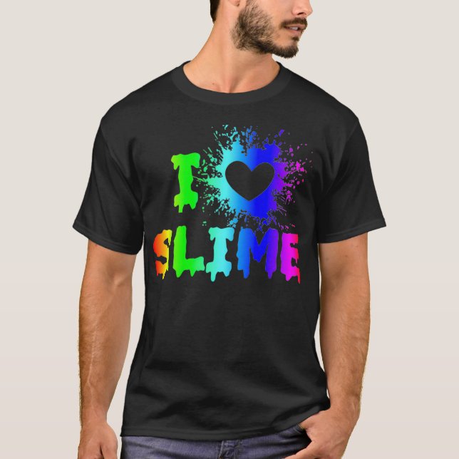 I Liebe Slime Funny Rainbow Helles Herz Skraft Spl T-Shirt (Vorderseite)