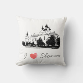 I Liebe Slonim Belarus Architecture Church Kissen