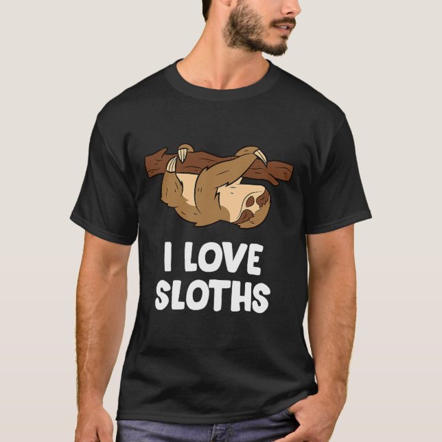 I Liebe Sloths Niedlich T-Shirt (Vorderseite)