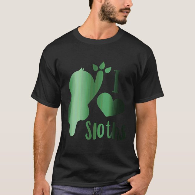 I Liebe Sloths Rainbows T-Shirt (Vorderseite)