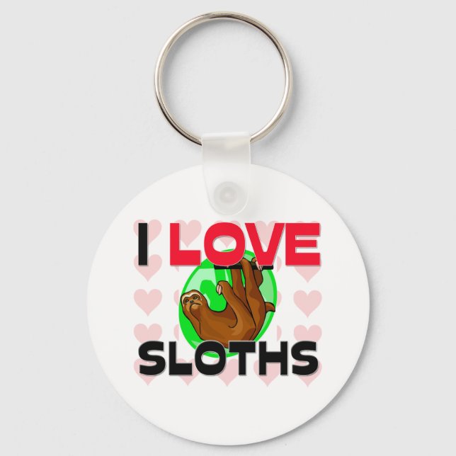 I Liebe Sloths Schlüsselanhänger (Vorderseite)