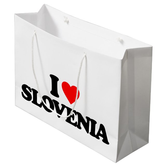I LIEBE SLOWENIEN GROßE GESCHENKTÜTE (Vorderseite Schrägansicht)