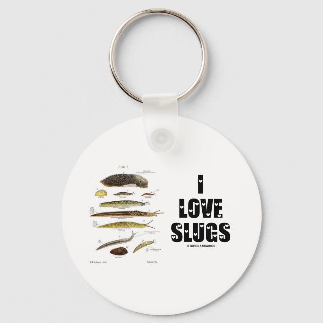 I Liebe Slugs (Naturalist / Natur) Schlüsselanhänger (Vorderseite)