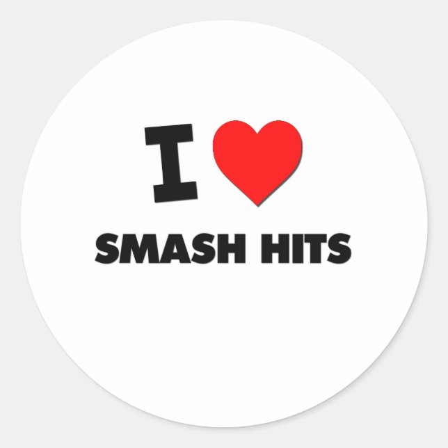 I Liebe Smash Hits Runder Aufkleber (Vorderseite)