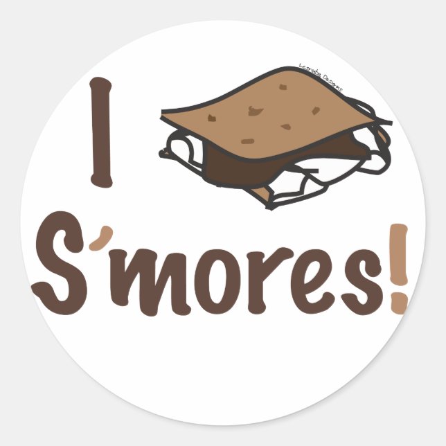 I Liebe S'mores Runder Aufkleber (Vorderseite)