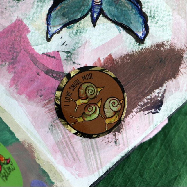 I Liebe Snail Mail Klassischer Rundaufkleber Runder Aufkleber (Von Creator hochgeladen)