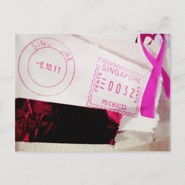 I Liebe Snailmail - aus Singapur mit Liebe Postkarte (Vorderseite)