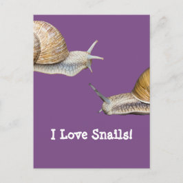 I Liebe Snails Design Postkarte