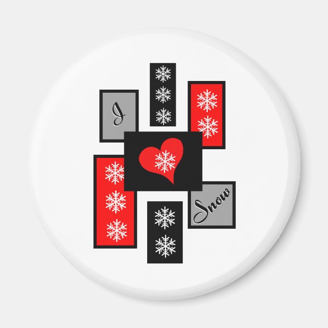I Liebe Snow Magnet (Vorne)