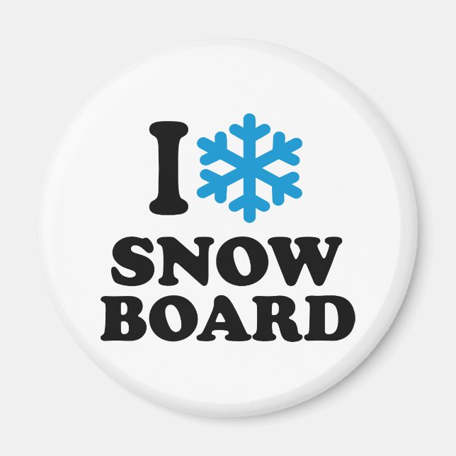 I Liebe Snowboard Magnet (Vorne)