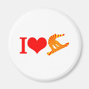 I Liebe Snowboard Magnet