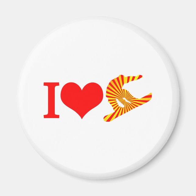 I Liebe Snowboard Magnet (Vorne)