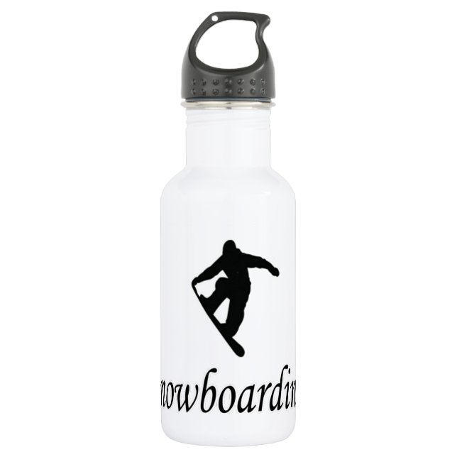 I Liebe Snowboarden Edelstahlflasche (Vorderseite)