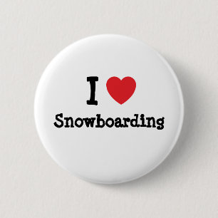 I Liebe Snowboarden Herz Brauch personalisiert Button