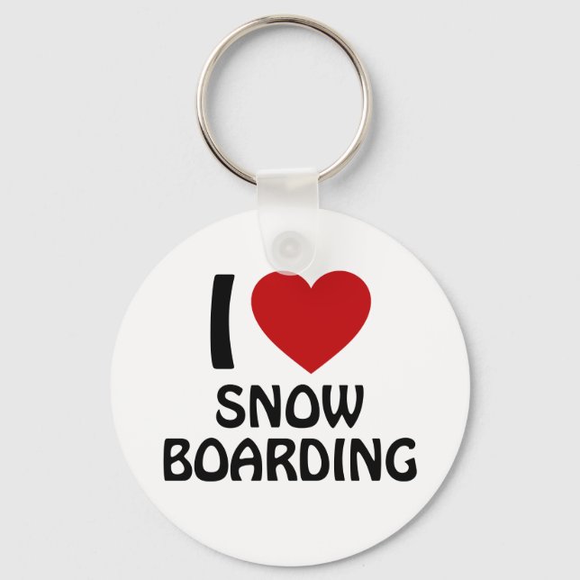 I Liebe Snowboarden Schlüsselanhänger (Vorderseite)
