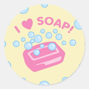 I Liebe Soap Runder Aufkleber