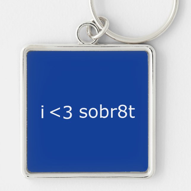 I Liebe Sobriety Schlüsselanhänger (Vorne)
