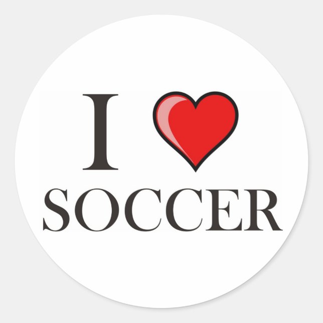 I Liebe Soccer Runder Aufkleber (Vorderseite)