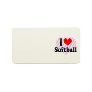 I Liebe Softball Adressaufkleber