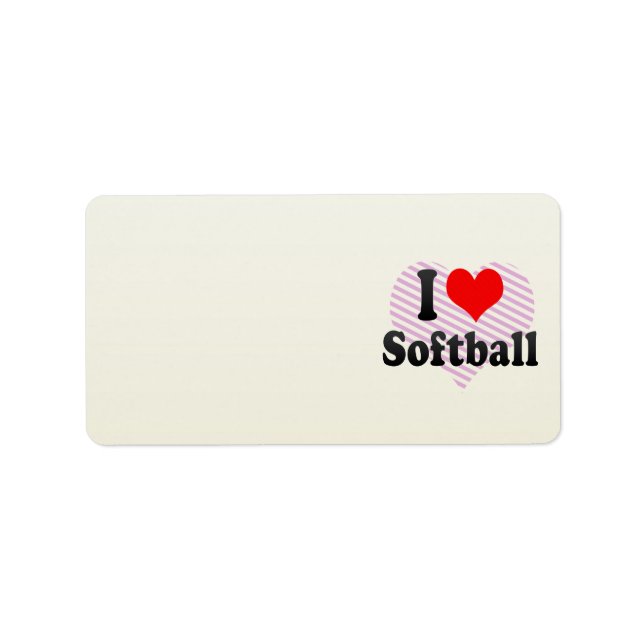 I Liebe Softball Adressaufkleber (Vorne)