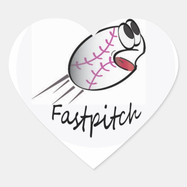 I Liebe Softball Herz-Aufkleber (Vorderseite)