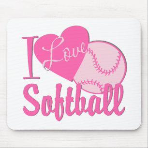 I Liebe Softball Pink Mousepad