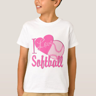 I Liebe Softball Pink T-Shirt