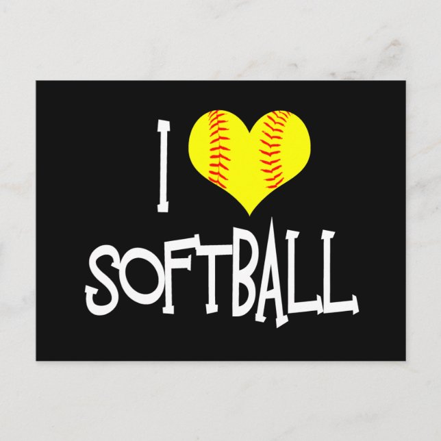 I Liebe Softball Postkarte (Vorderseite)
