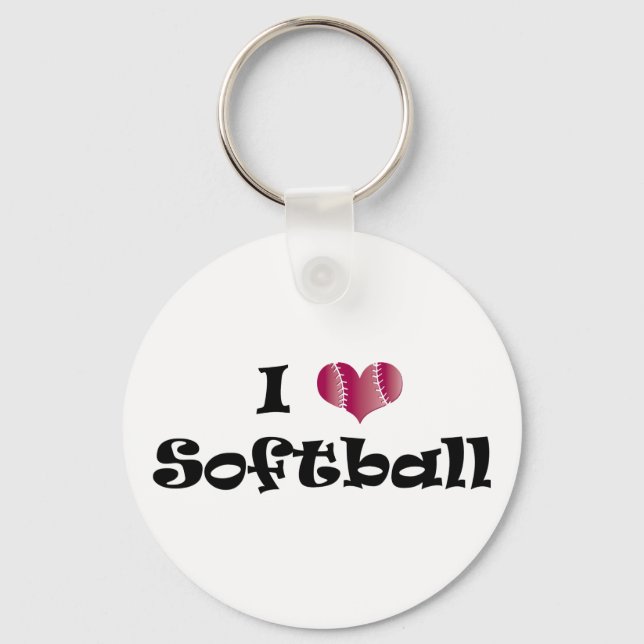 I Liebe Softball Schlüsselanhänger (Vorderseite)