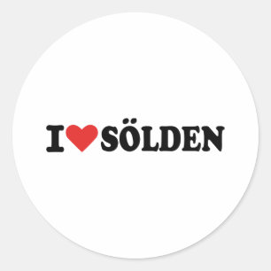 I Liebe Sölden Runder Aufkleber