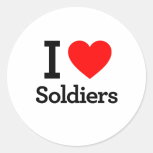 I Liebe Soldiers Runder Aufkleber