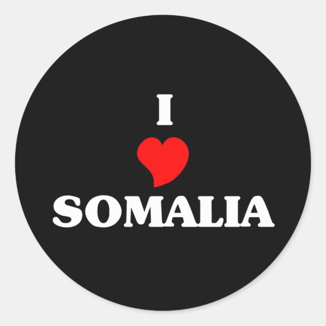 I Liebe Somalia Runder Aufkleber (Vorderseite)