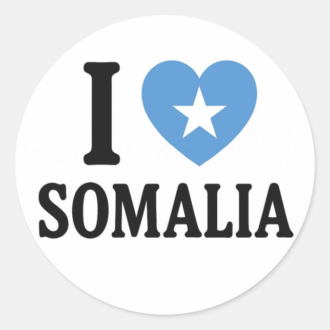 I Liebe Somalia Runder Aufkleber (Vorderseite)
