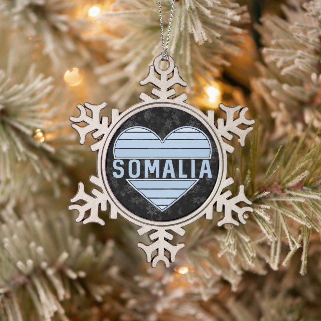 I Liebe Somalia, Somali Schneeflocken Zinn-Ornament (Baum)