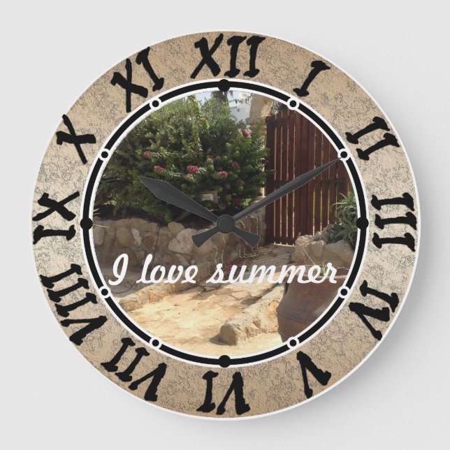 I Liebe Sommer Große Wanduhr (Vorderseite)
