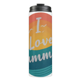 I Liebe Sommer isoliert Thermosbecher