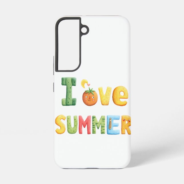I Liebe Sommertext Samsung Galaxy Hülle (Rückseite)