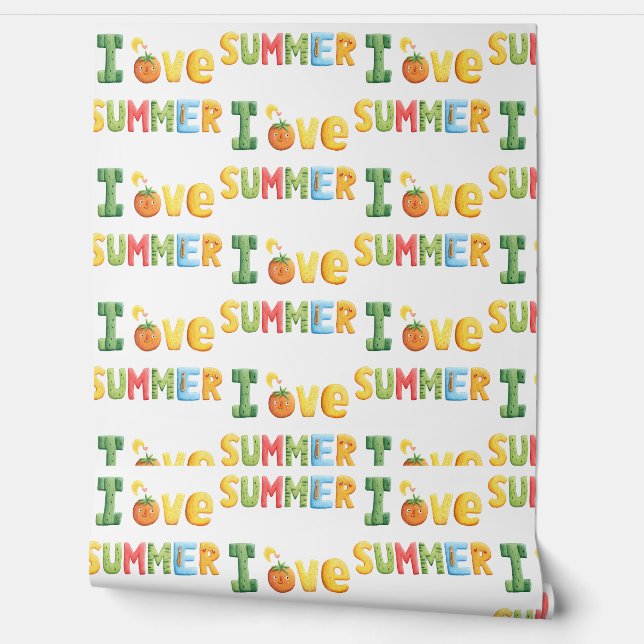 I Liebe Sommertext Tapete (Abrollen)