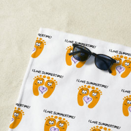 I Liebe Sommerzeit Bare Feet Niedlich Strandtuch