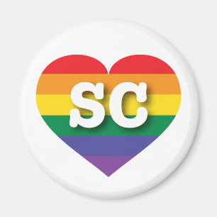 I Liebe South Carolina Gay Pride Rainbow Heart Magnet