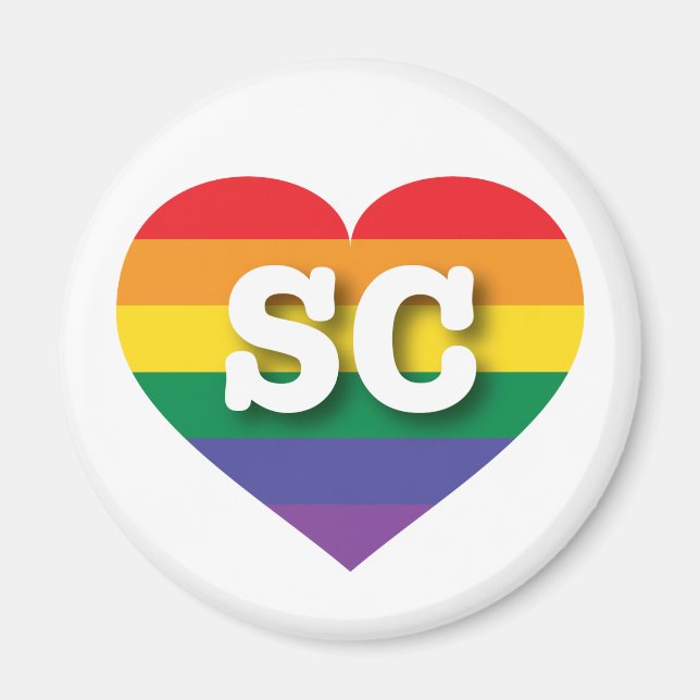 I Liebe South Carolina Gay Pride Rainbow Heart Magnet (Vorne)