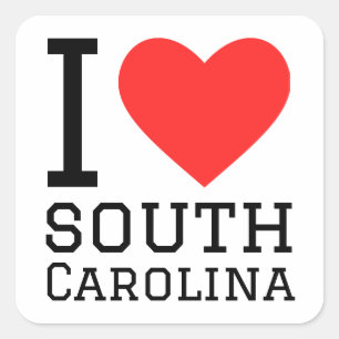 I Liebe South Carolina Quadratischer Aufkleber